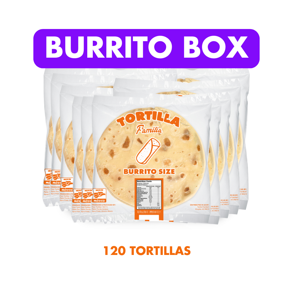 Burrito Box - 10 Dozen (Fresh Sonoran Flour Tortillas)