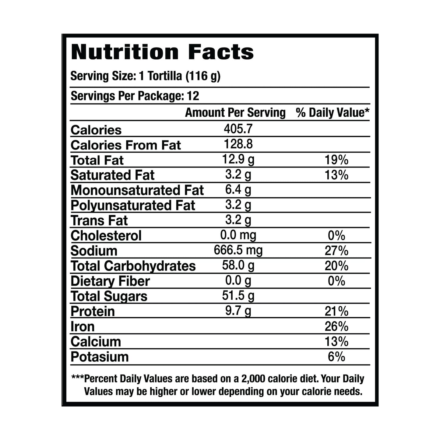 Burron Box- 7 Dozen (Fresh Sonoran Flour Tortillas)
