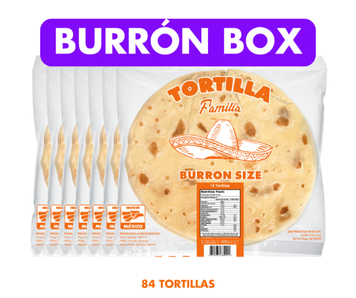 Burron Box- 7 Dozen (Fresh Sonoran Flour Tortillas)