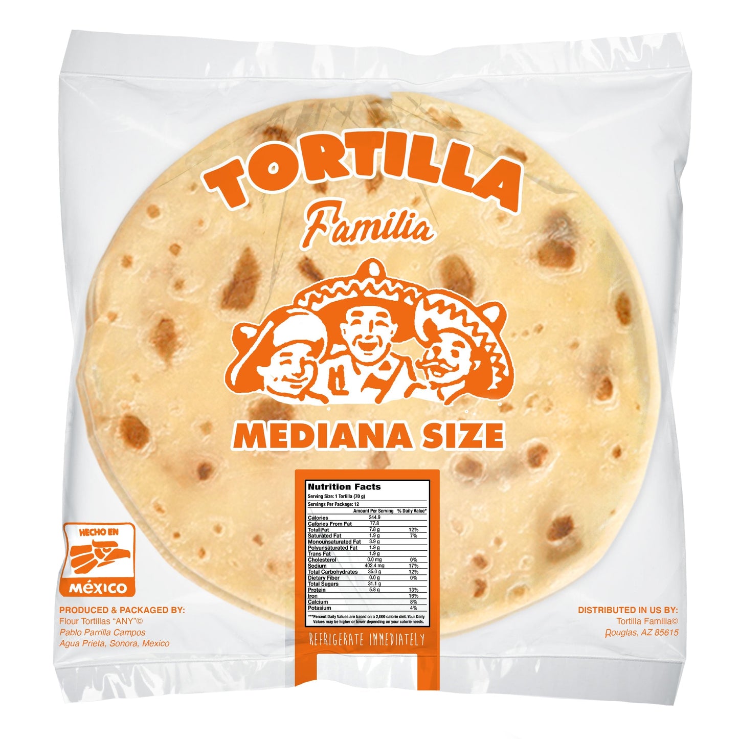 Mediana Box- 9 Dozen (Fresh Sonoran Flour Tortillas)