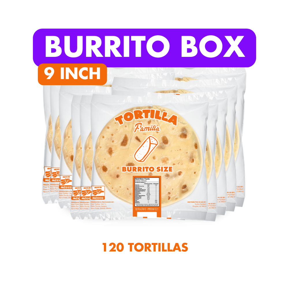 Burrito Box - 10 Dozen (Fresh Sonoran Flour Tortillas)