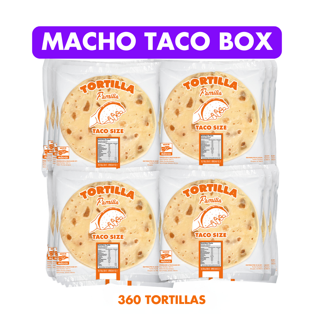 Macho Taco Box- 30 Dozen (Fresh Sonoran Flour Tortillas)