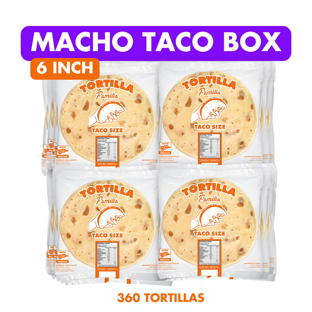 Macho Taco Box- 30 Dozen (Fresh Sonoran Flour Tortillas)