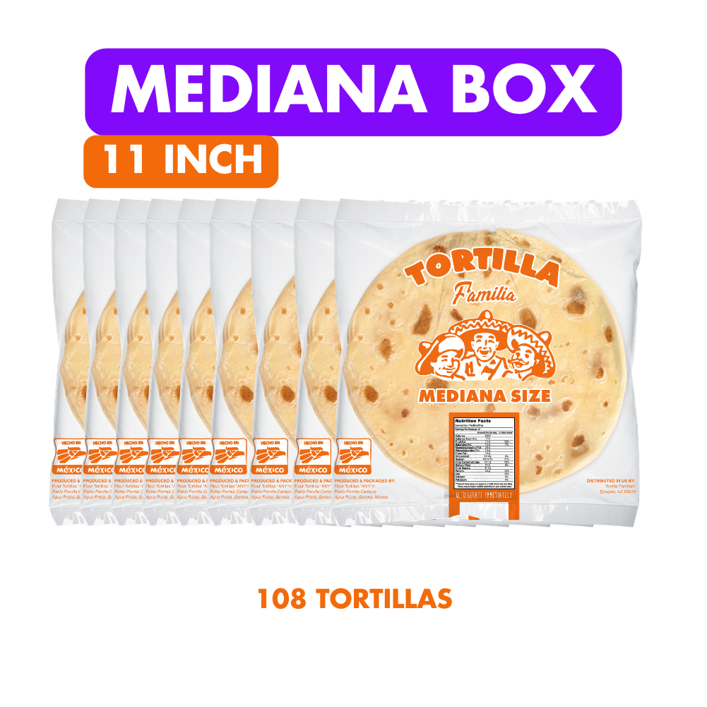 Mediana Box- 9 Dozen (Fresh Sonoran Flour Tortillas)